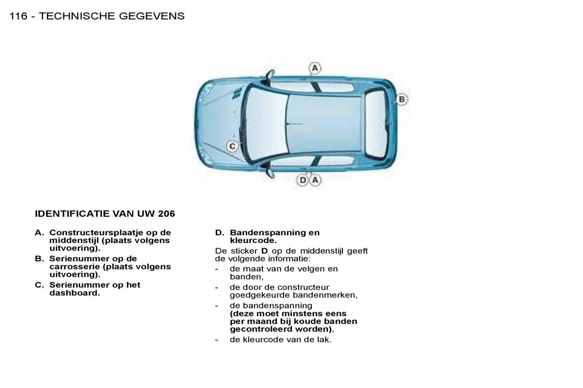 Peugeot 206 handleiding / page 123