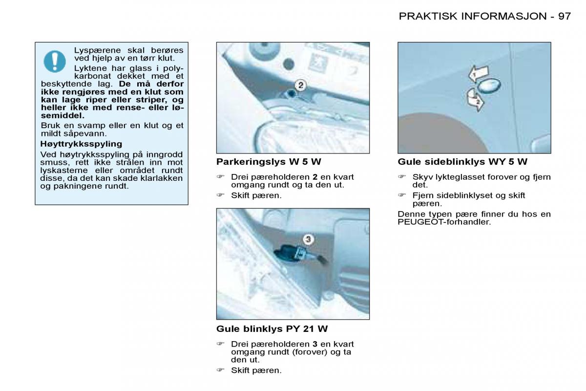 Peugeot 206 bruksanvisningen / page 103