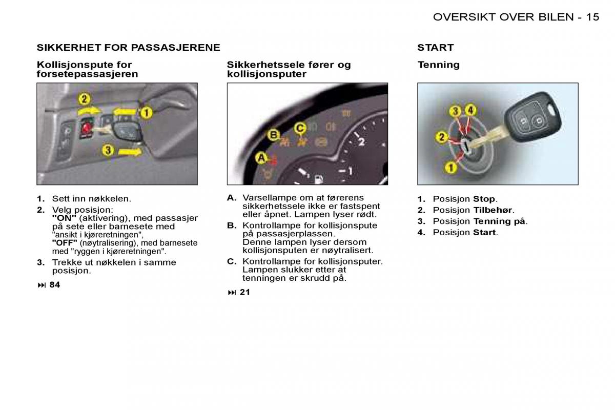 Peugeot 206 bruksanvisningen / page 12