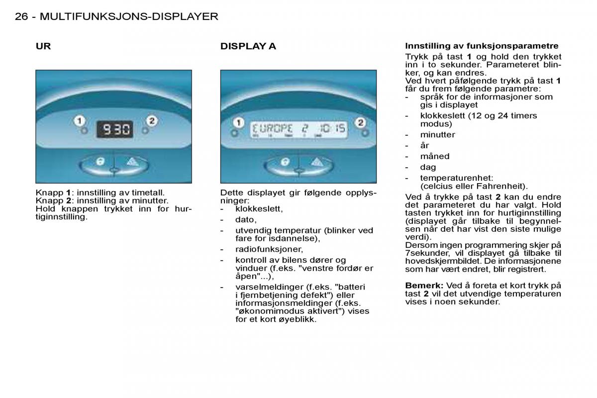 Peugeot 206 bruksanvisningen / page 24