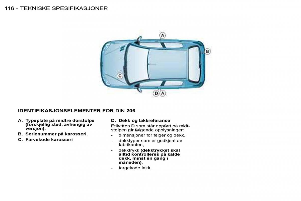 Peugeot 206 bruksanvisningen / page 123