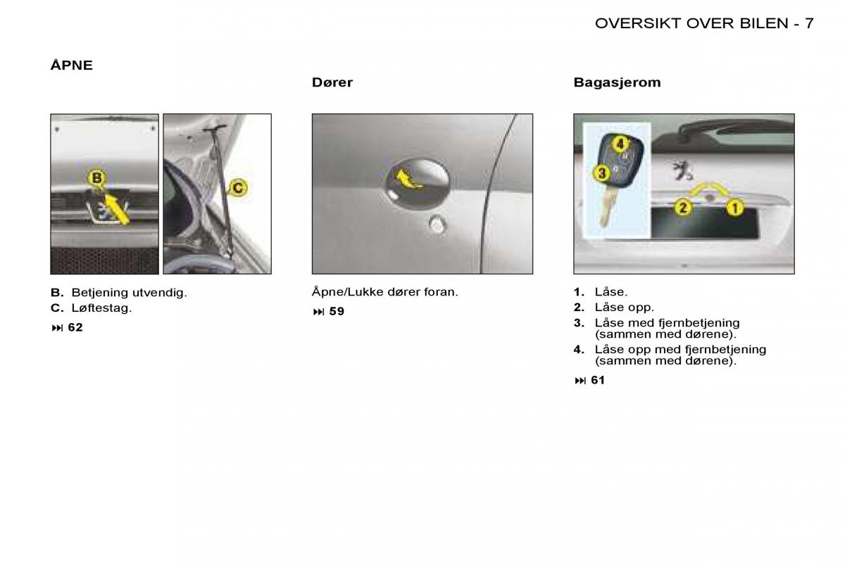 Peugeot 206 bruksanvisningen / page 4