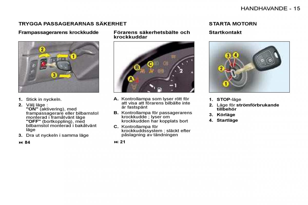 Peugeot 206 instruktionsbok / page 12
