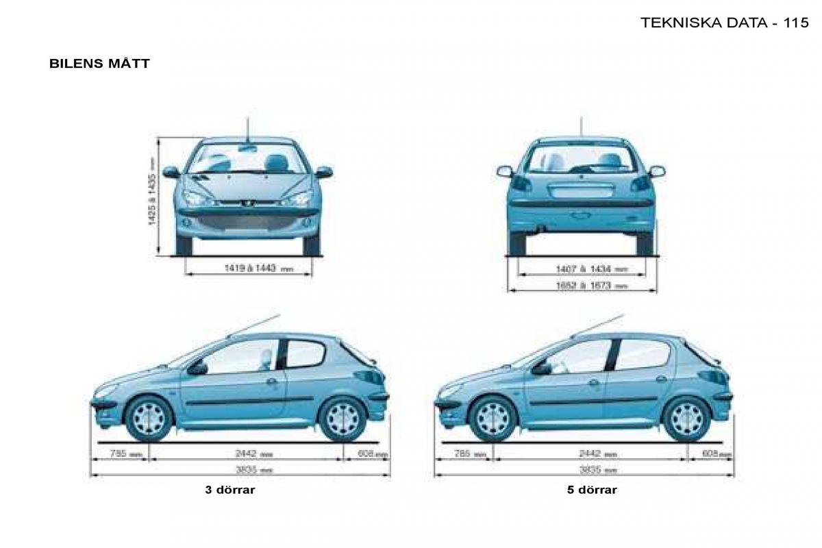 Peugeot 206 instruktionsbok / page 122