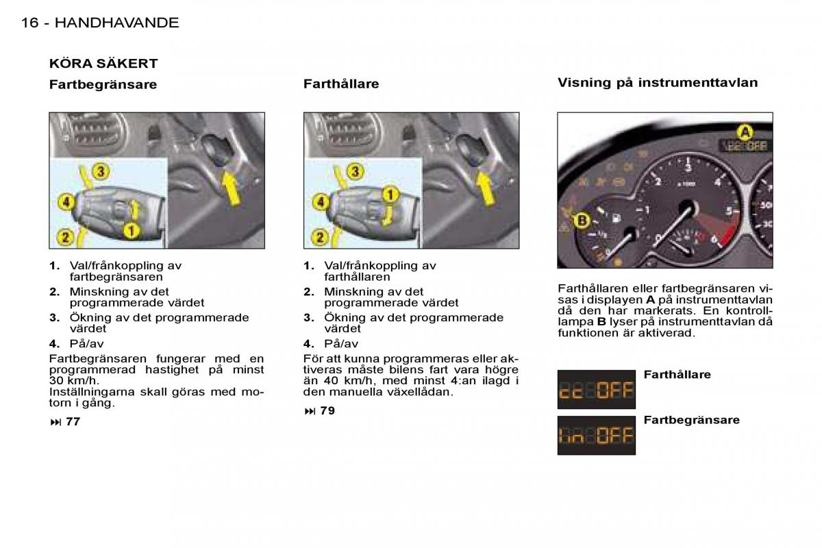 Peugeot 206 instruktionsbok / page 13