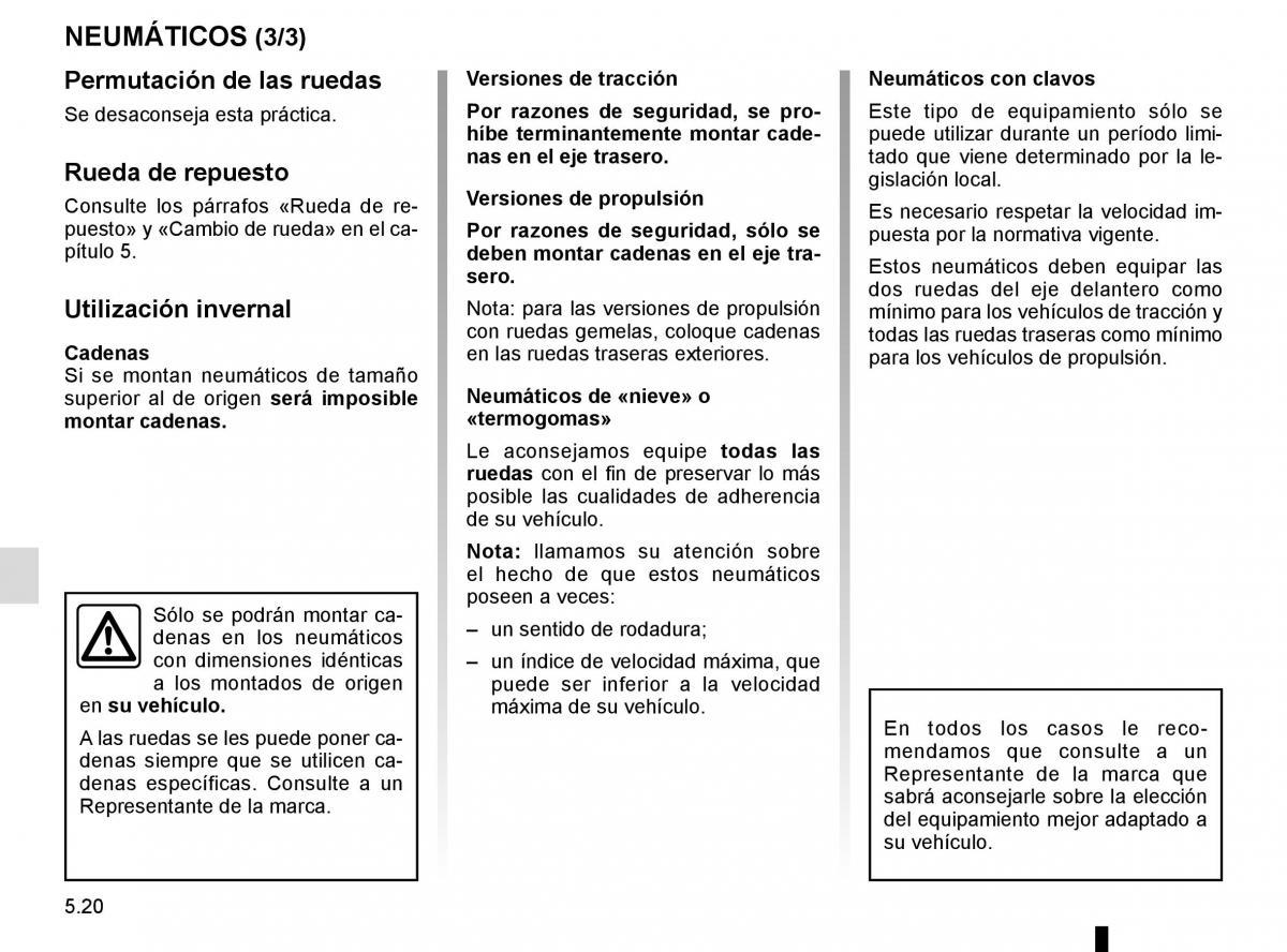 Renault Master III 3 manual del propietario / page 228