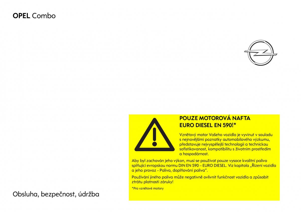 Opel Combo C navod k obsludze / page 1