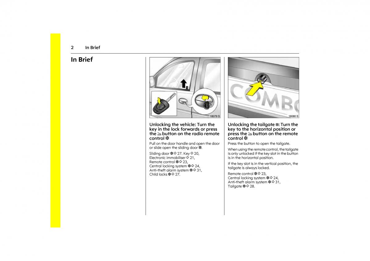 Opel Combo C owners manual / page 8