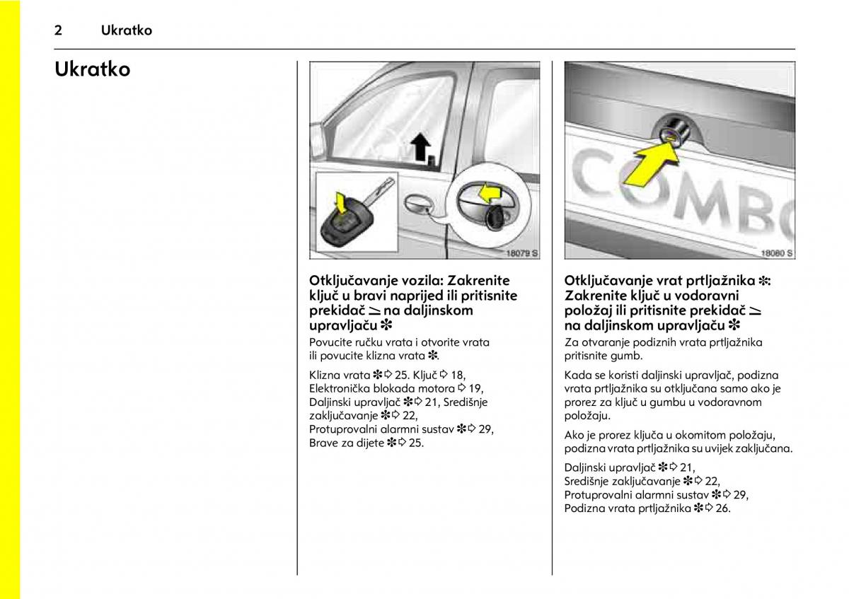 Opel Combo C vlasnicko uputstvo / page 6