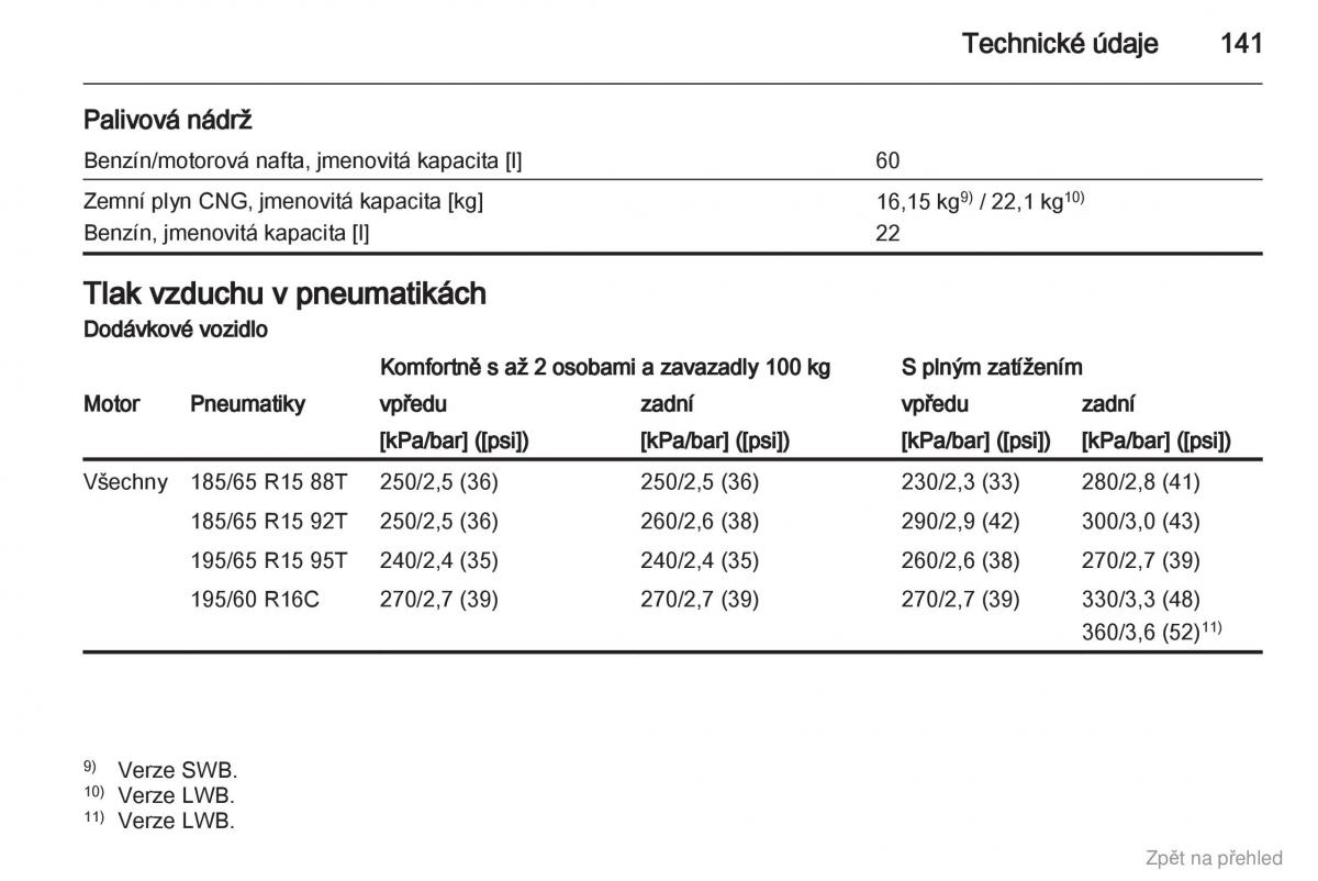 Opel Combo D navod k obsludze / page 142