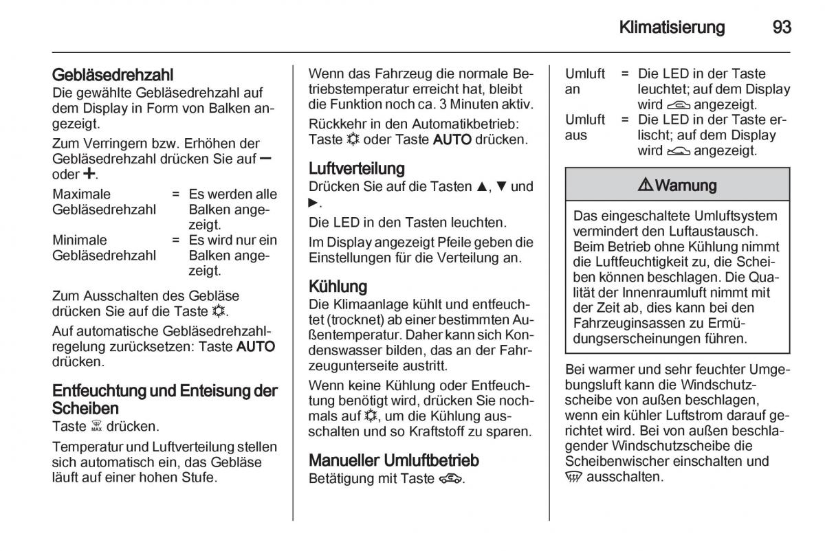 Opel Combo D Handbuch / page 95