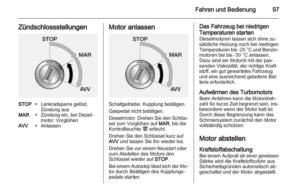 Opel Combo D Handbuch / page 99