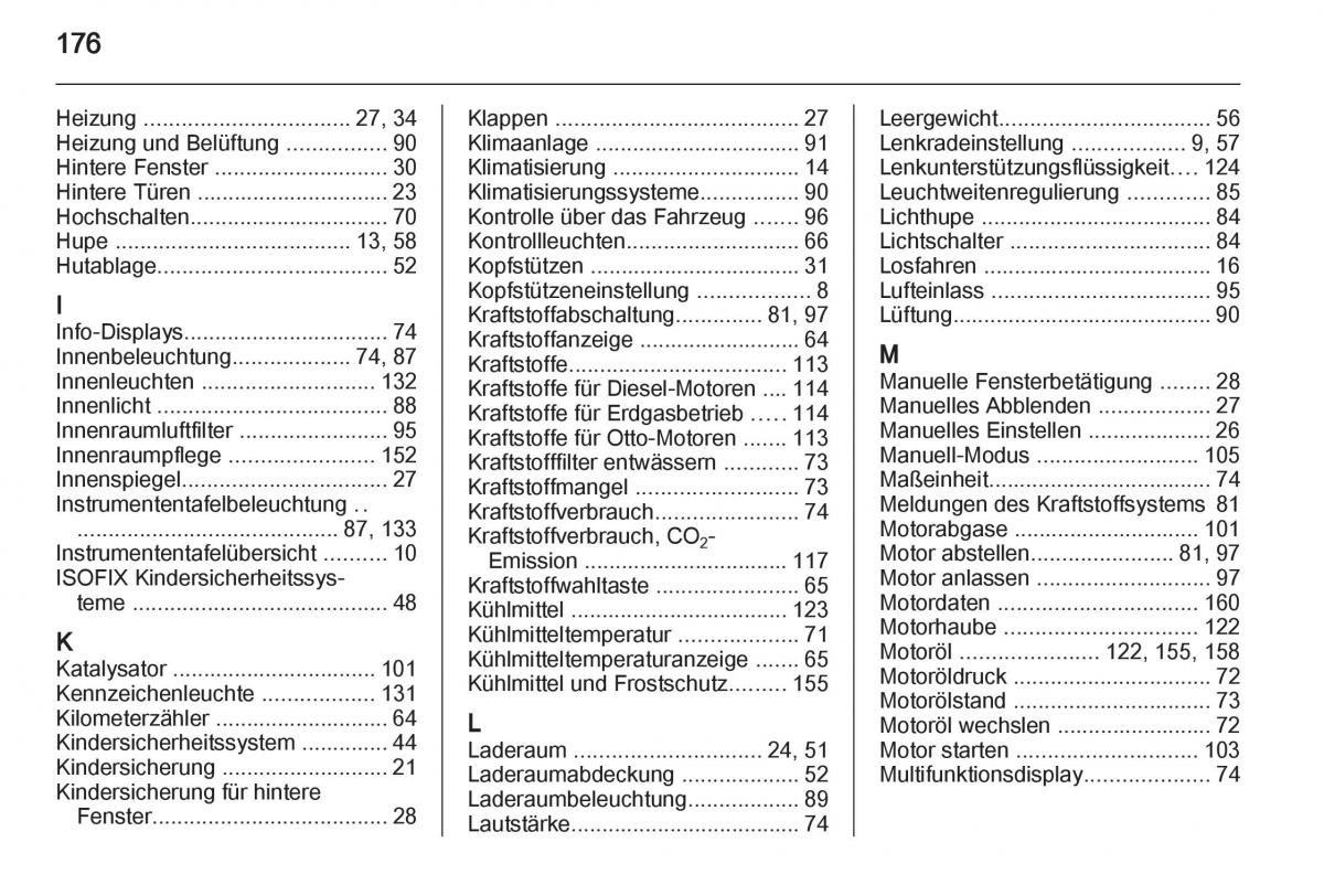 Opel Combo D Handbuch / page 178