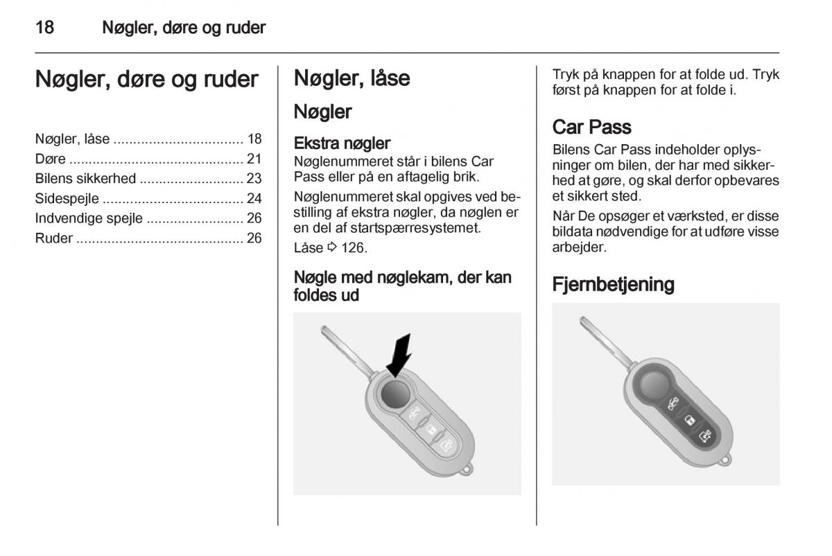 Opel Combo D Bilens instruktionsbog / page 20