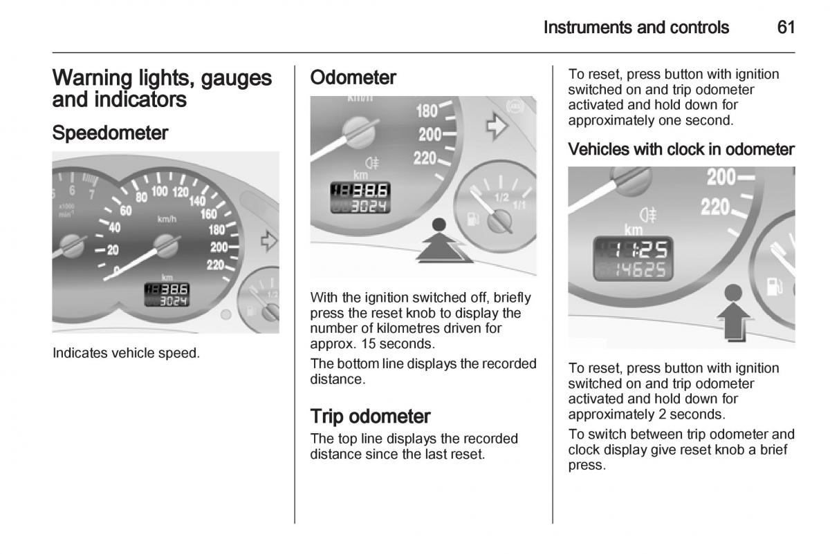 Opel Combo D owners manual / page 61