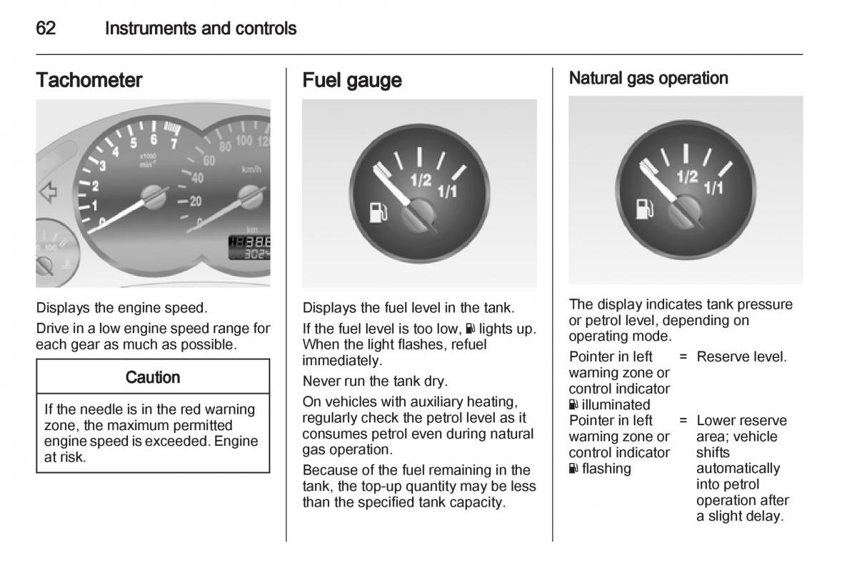 Opel Combo D owners manual / page 62