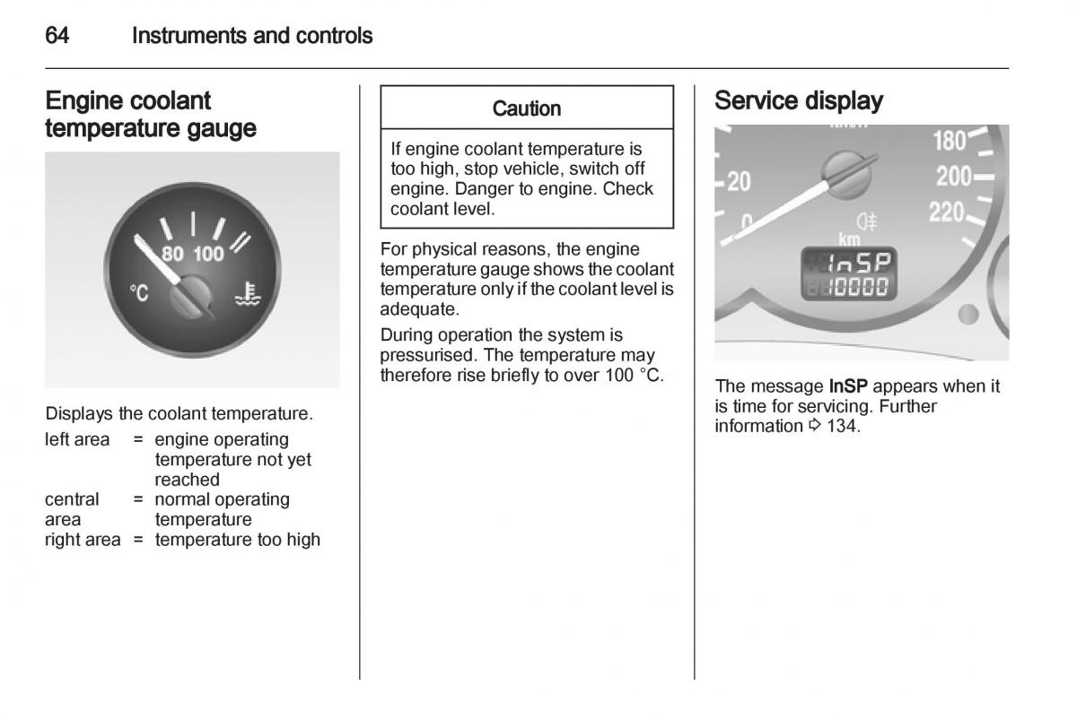Opel Combo D owners manual / page 64