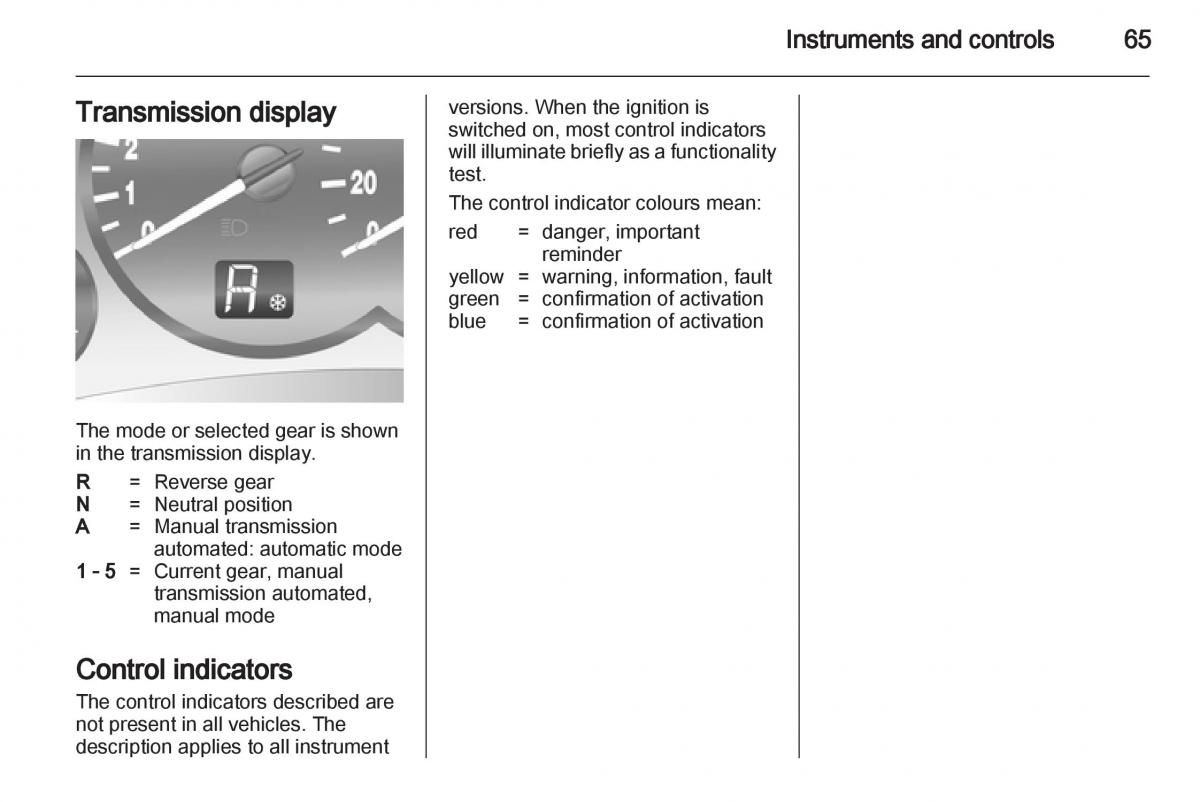 Opel Combo D owners manual / page 65
