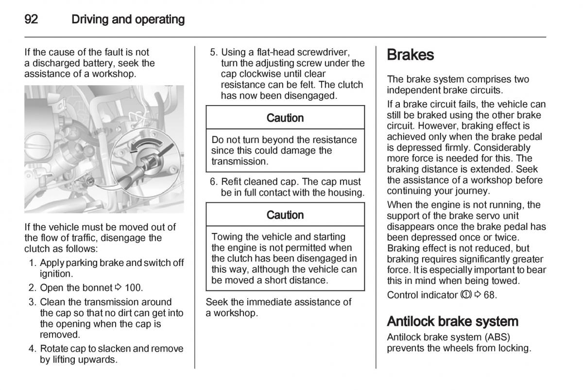 Opel Combo D owners manual / page 92