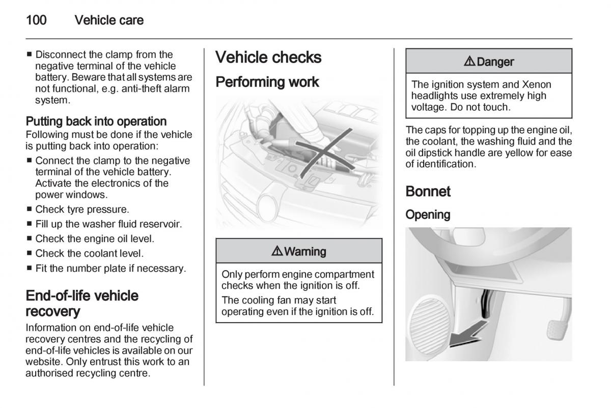 Opel Combo D owners manual / page 100