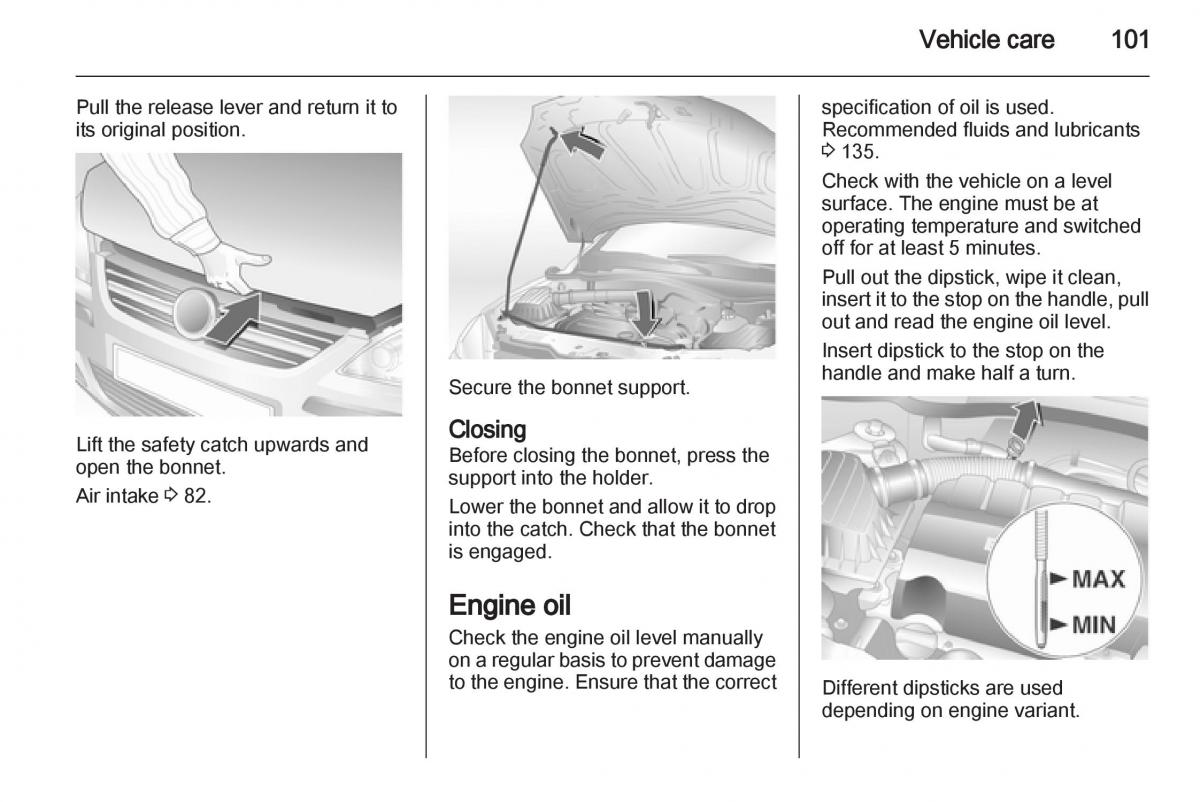 Opel Combo D owners manual / page 101