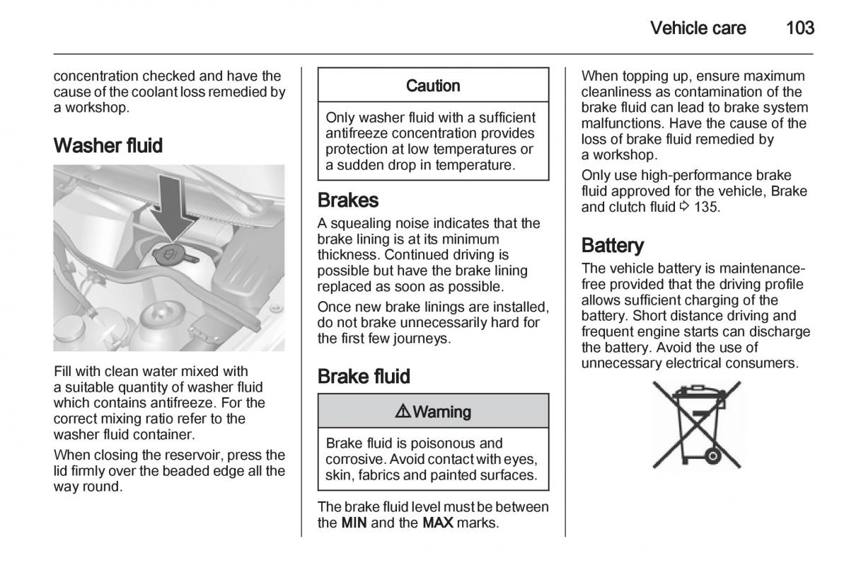 Opel Combo D owners manual / page 103