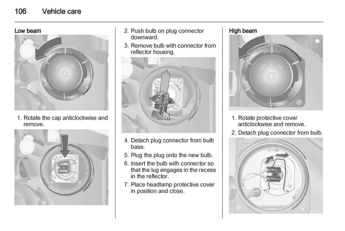Opel Combo D owners manual / page 106