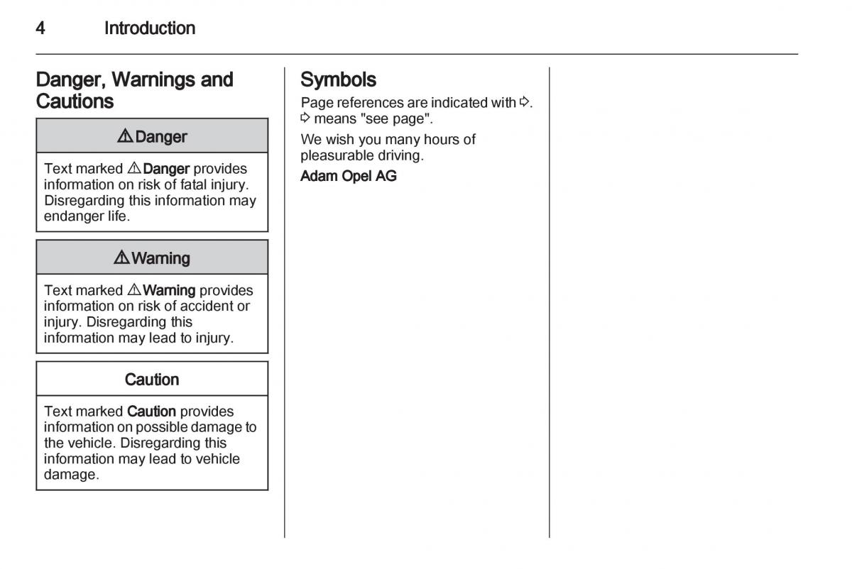 Opel Combo D owners manual / page 4