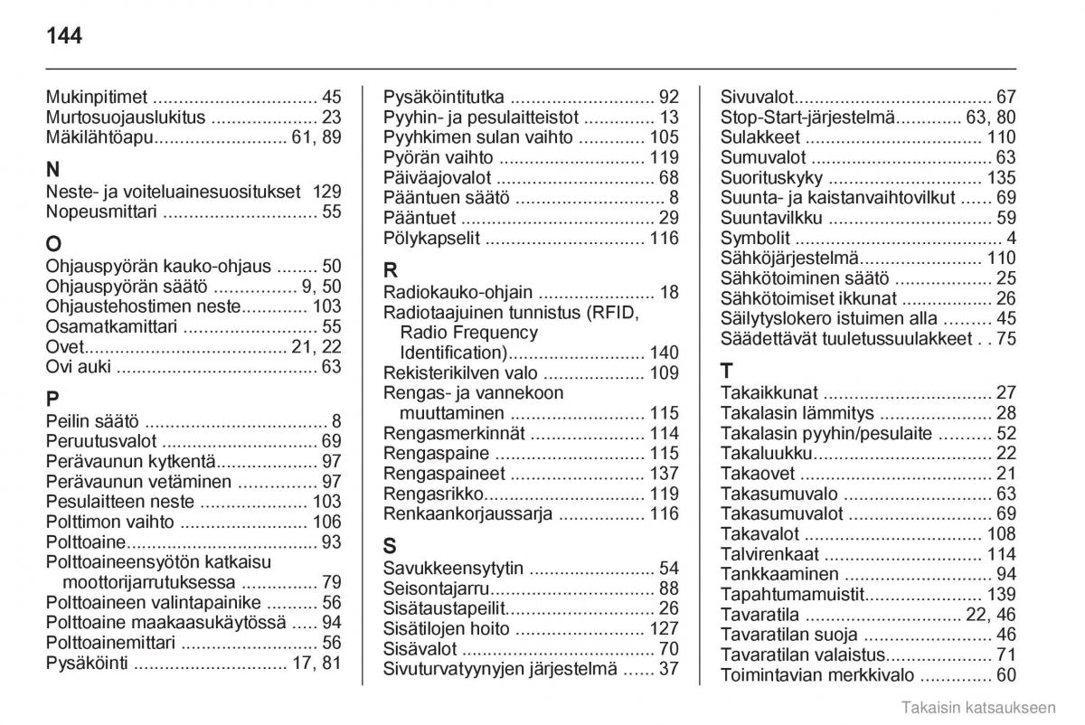 Opel Combo D omistajan kasikirja / page 145