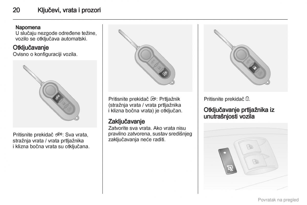 Opel Combo D vlasnicko uputstvo / page 21