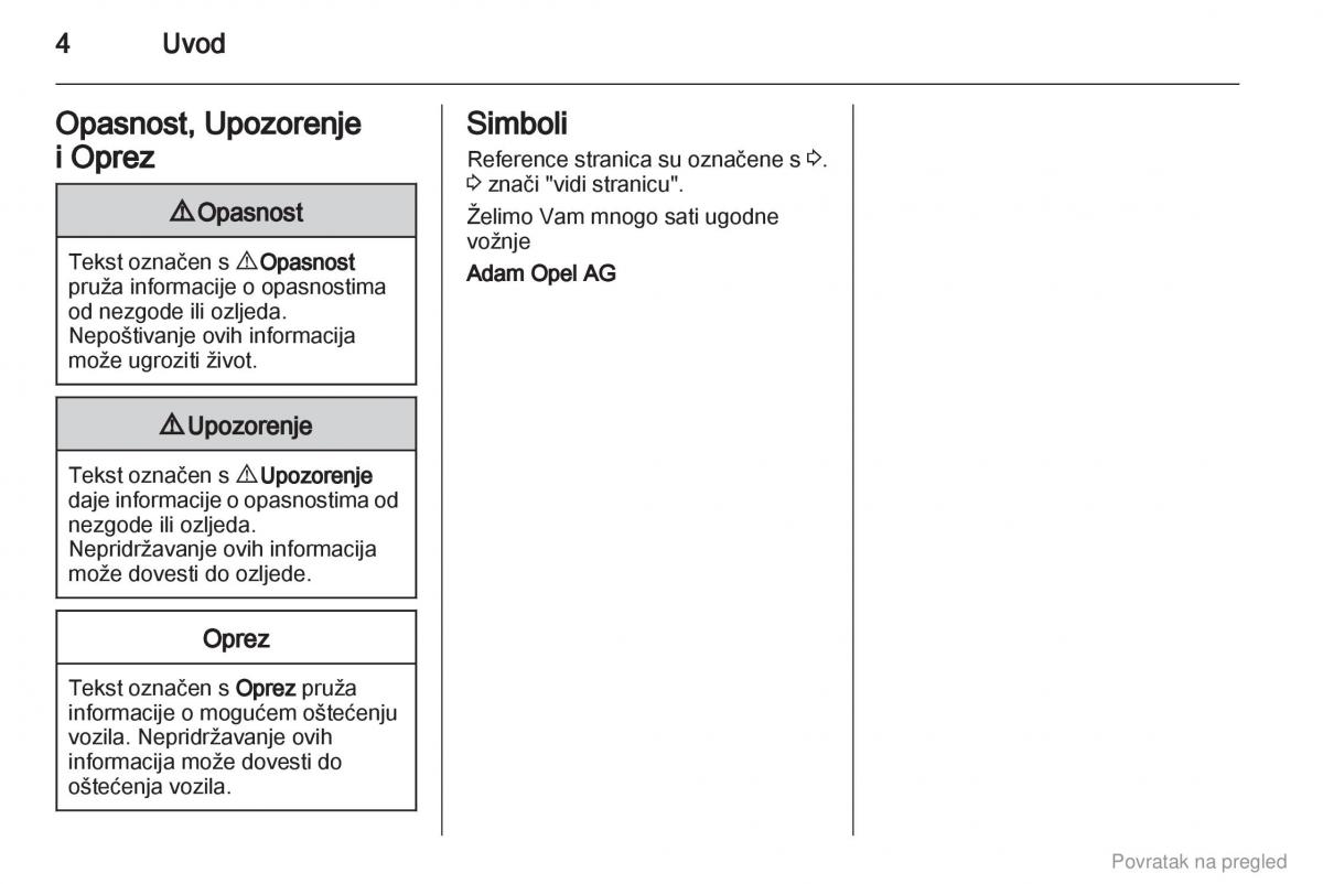 Opel Combo D vlasnicko uputstvo / page 5