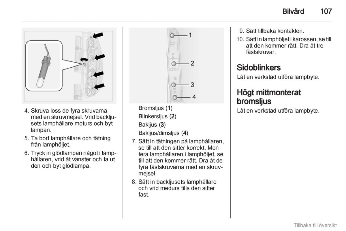 Opel Combo D instruktionsbok / page 108