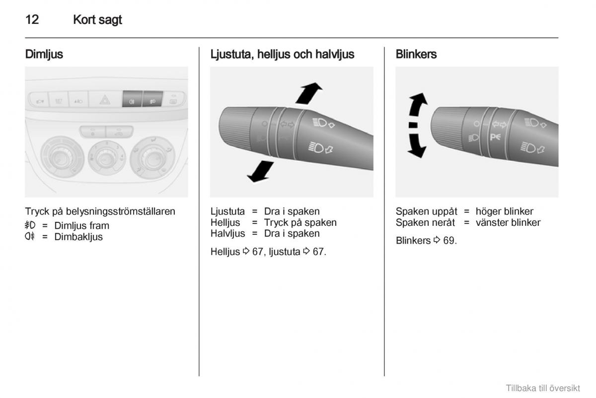 Opel Combo D instruktionsbok / page 13