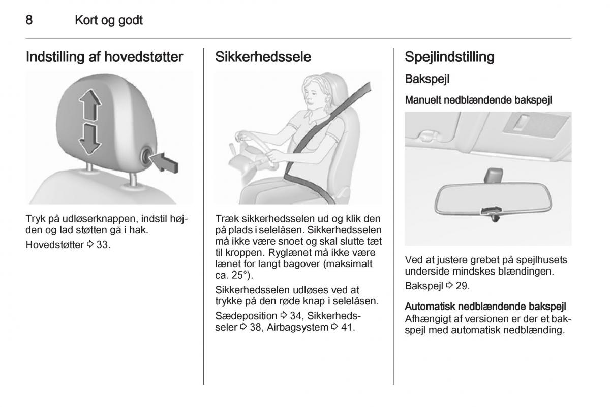 Opel Corsa D Bilens instruktionsbog / page 10