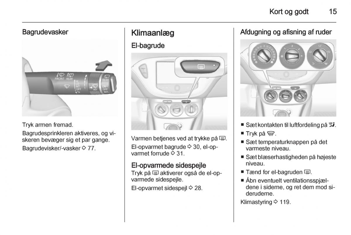 Opel Corsa D Bilens instruktionsbog / page 17