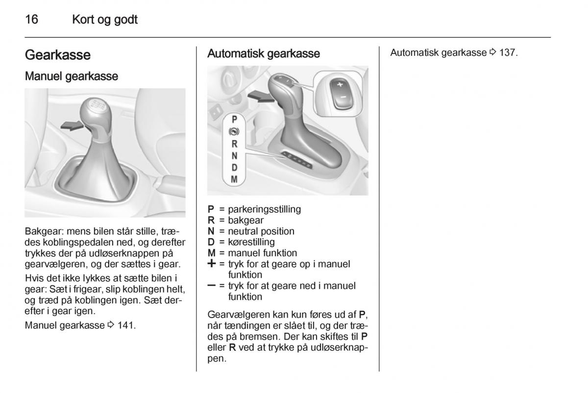 Opel Corsa D Bilens instruktionsbog / page 18