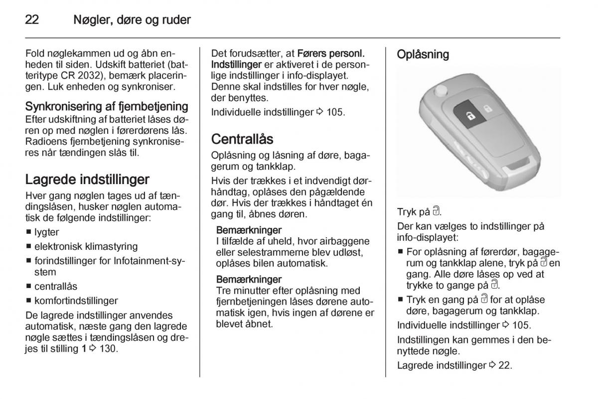Opel Corsa D Bilens instruktionsbog / page 24