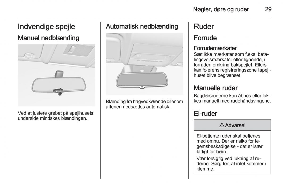 Opel Corsa D Bilens instruktionsbog / page 31