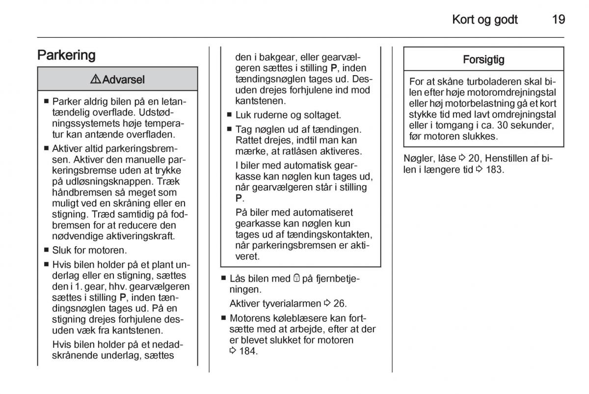 Opel Corsa D Bilens instruktionsbog / page 21
