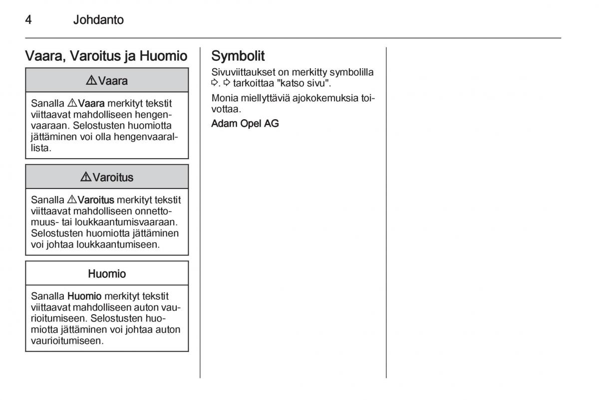 Opel Corsa D omistajan kasikirja / page 6