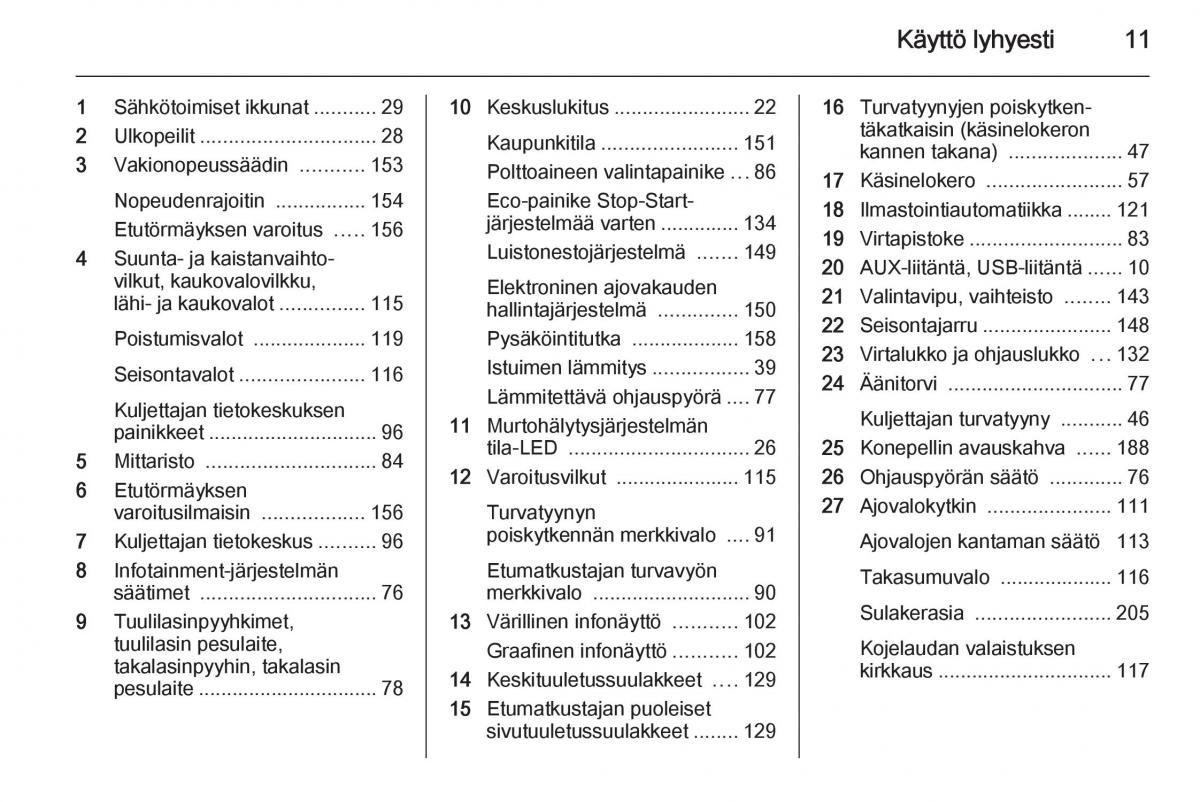 Opel Corsa D omistajan kasikirja / page 13