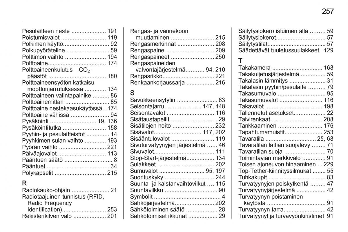 Opel Corsa D omistajan kasikirja / page 259