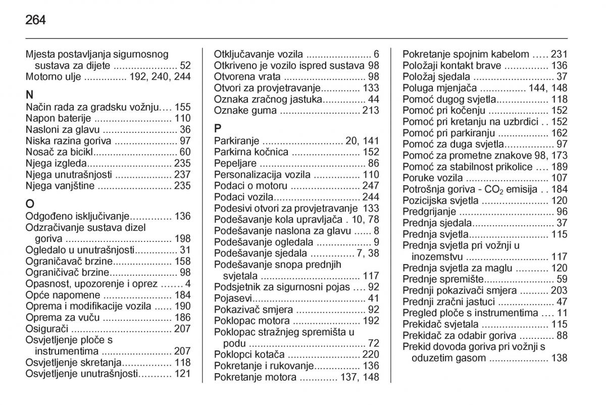 Opel Corsa D vlasnicko uputstvo / page 266