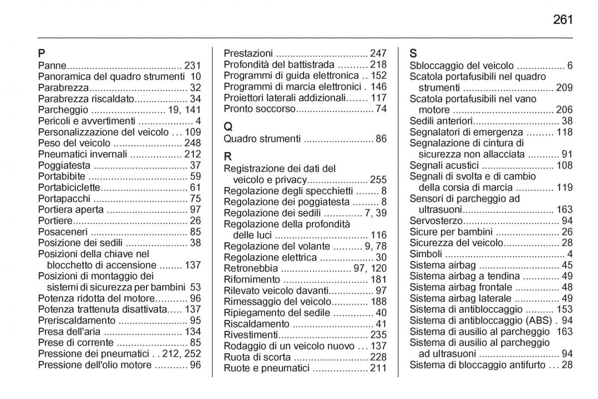 Opel Corsa D manuale del proprietario / page 263