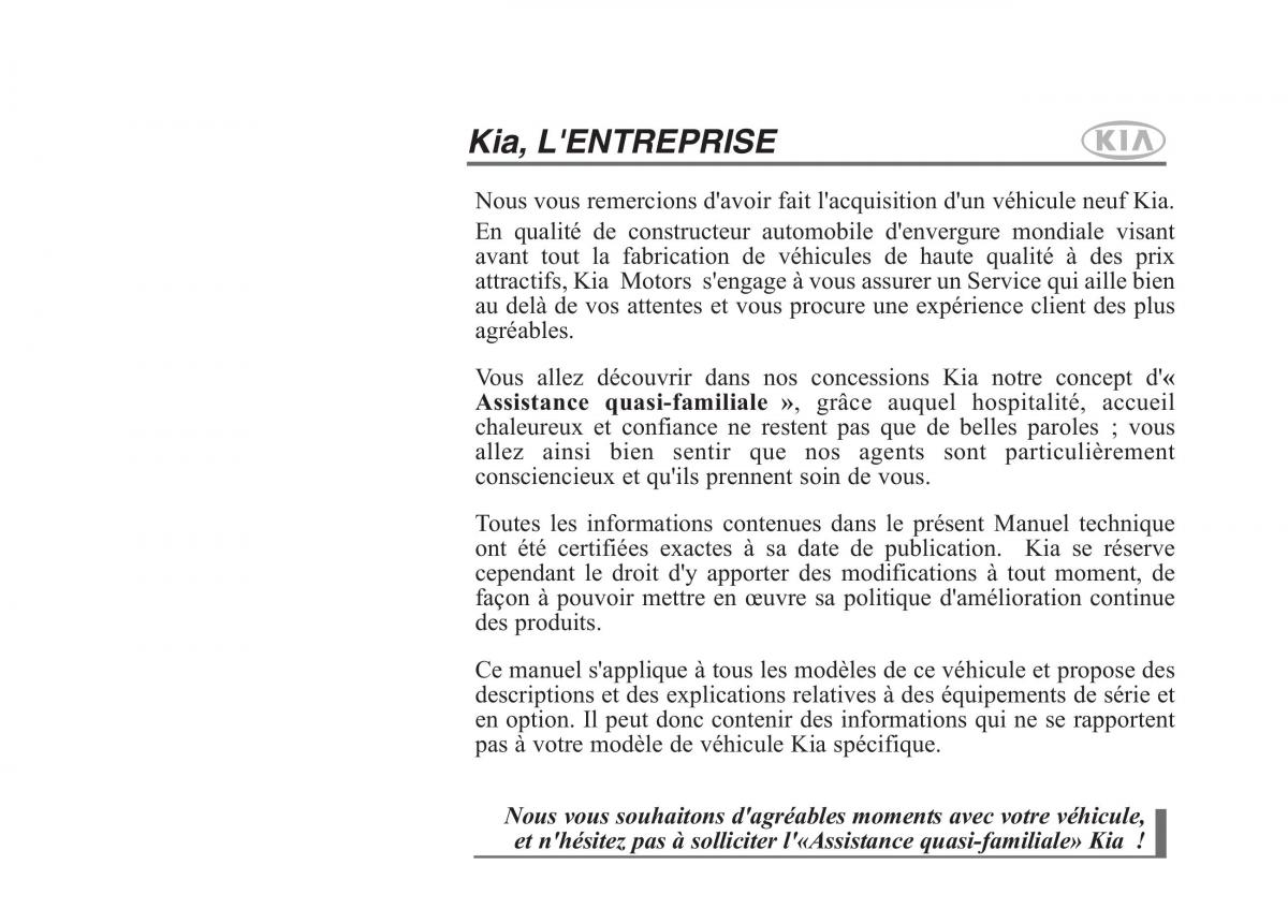 KIA Carens III 3 manuel du proprietaire / page 1
