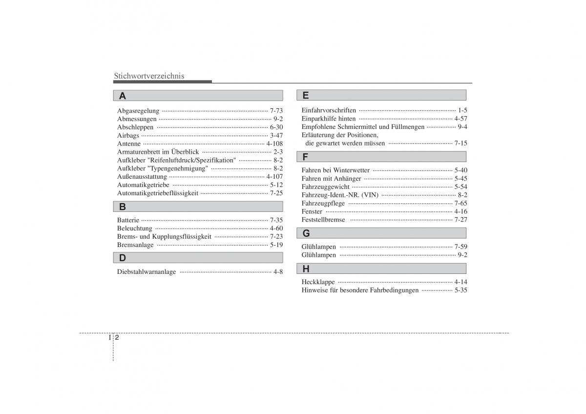 KIA Carens II 2 Handbuch / page 370