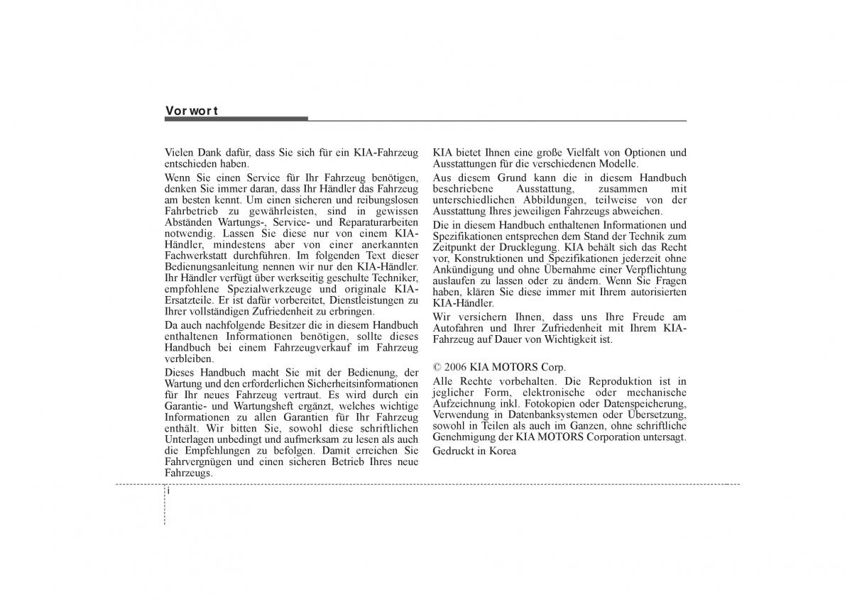 KIA Carens II 2 Handbuch / page 2