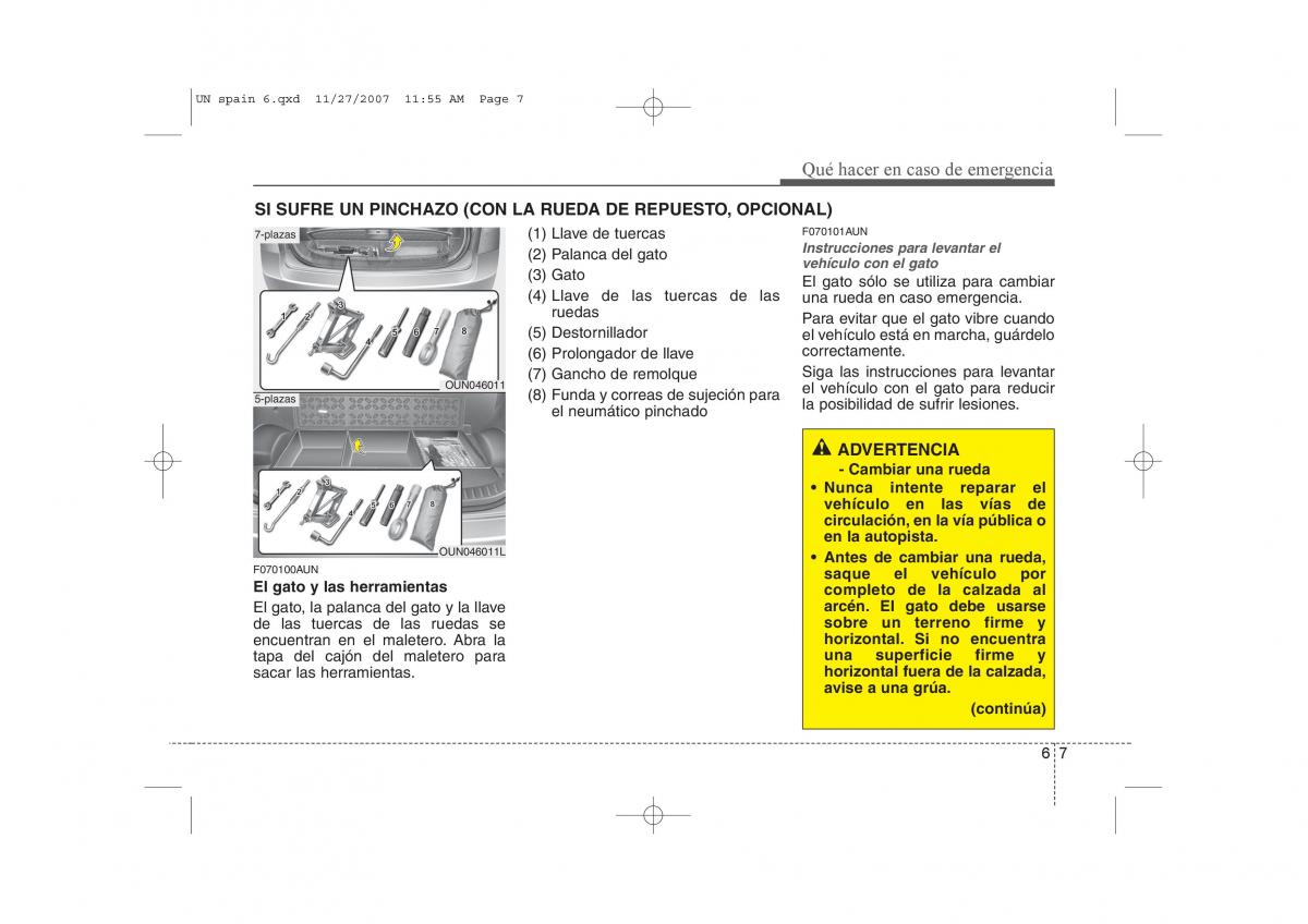 manual  KIA Carens II 2 manual del propietario / page 286