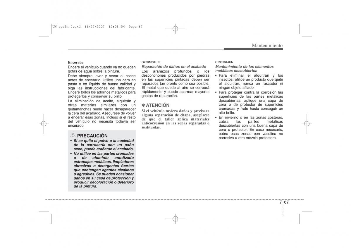 manual  KIA Carens II 2 manual del propietario / page 377