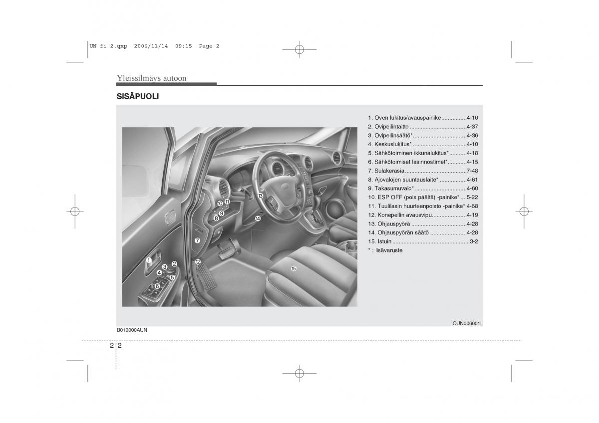 KIA Carens II 2 omistajan kasikirja / page 12